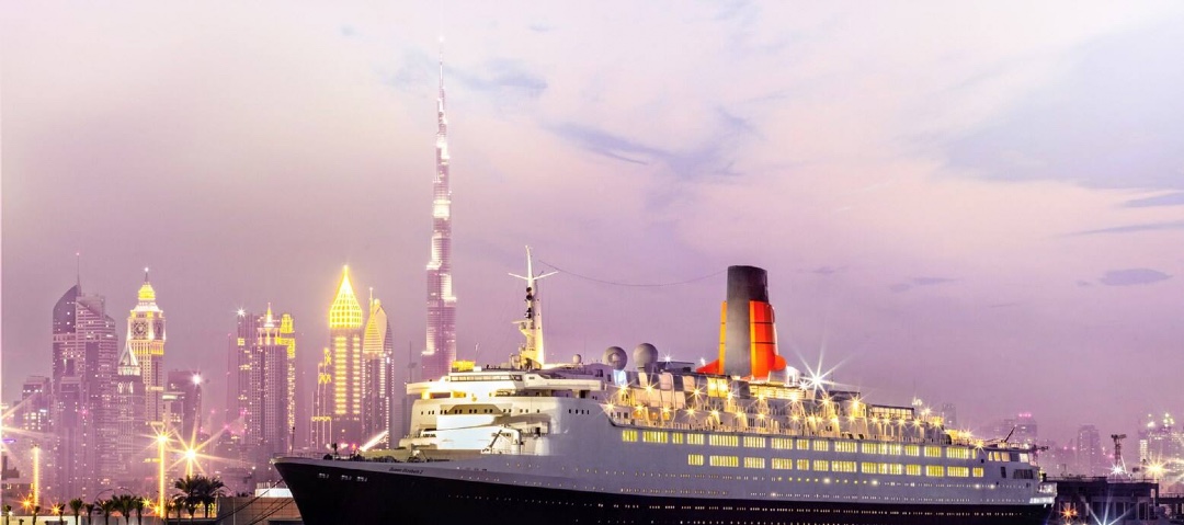 QE2 floating hotel Dubai Cruise Blondes 