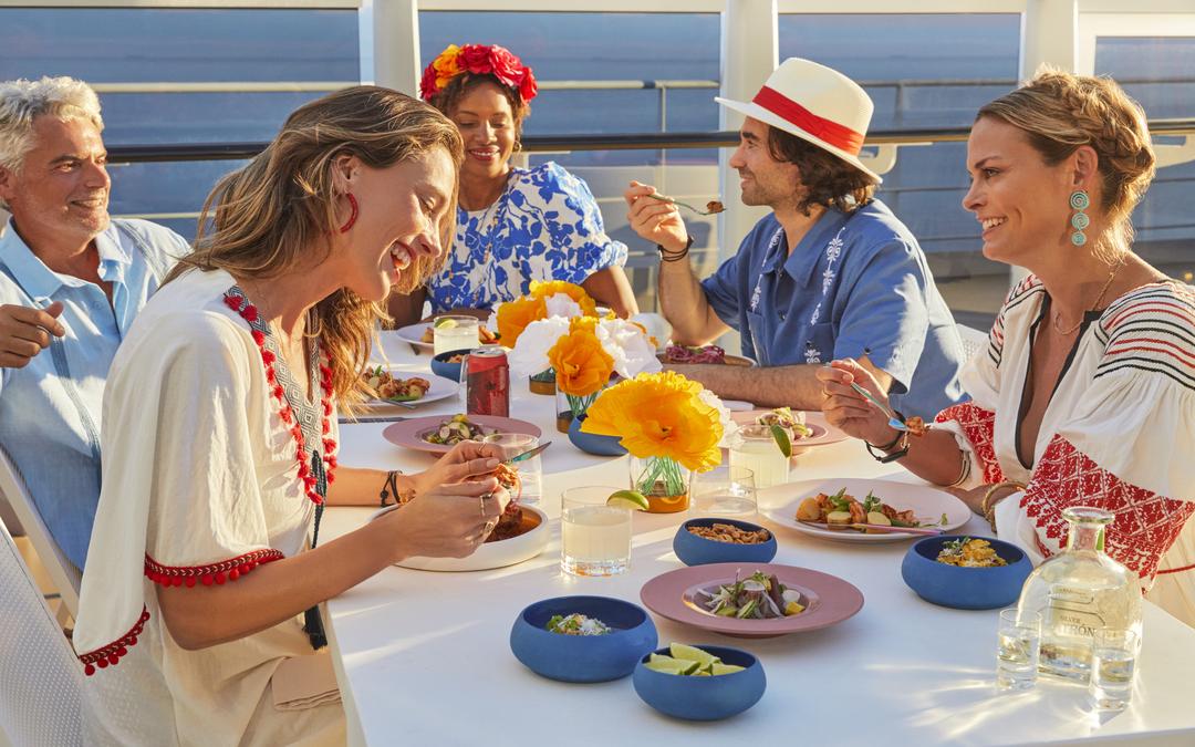 cruise passengers eating