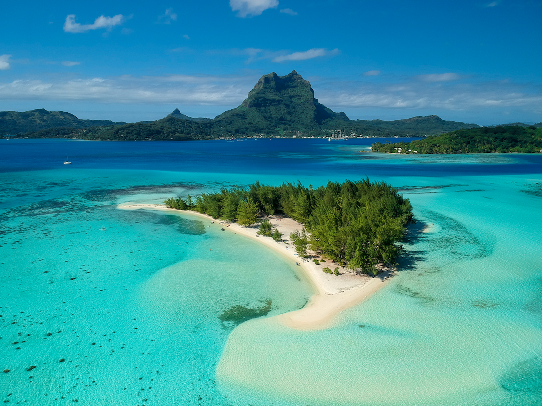 Tahiti island surrounded by water 